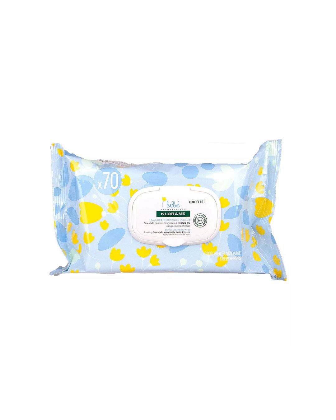 image Klorane – Lingettes nettoyantes corps bébé au Calendula